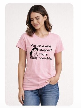 Pink Graphic Wine T-Shirt